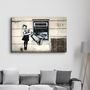 Other wall decoration - Banksy - Cash Machine Girl Graffiti | Glass Wall Art 110CMx70CM - ARTDESIGNA