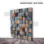 Autres décorations murales - "Sculpture Murale Fumée Bleue : Édition Limitée en Bois de Qualité Supérieure Fait Main" 100CMX100CM - ARTDESIGNA
