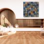 Autres décorations murales - "Sculpture Murale Fumée Bleue : Édition Limitée en Bois de Qualité Supérieure Fait Main" 100CMX100CM - ARTDESIGNA