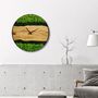 Autres décorations murales - "Horloge Murale sur Mesure en Bois de Mousse et d'Olivier : Sculptures Murales Haut de Gamme Faites Main" 80CM - ARTDESIGNA