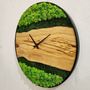 Autres décorations murales - "Horloge Murale sur Mesure en Bois de Mousse et d'Olivier : Sculptures Murales Haut de Gamme Faites Main" 80CM - ARTDESIGNA