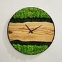 Autres décorations murales - "Horloge Murale sur Mesure en Bois de Mousse et d'Olivier : Sculptures Murales Haut de Gamme Faites Main" 80CM - ARTDESIGNA