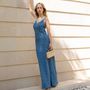 Prêt-à-porter - ELLA BLUE SHIMMER FLORAL MAXI DRESS - HYA CONCEPT STORE