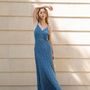 Apparel - ELLA BLUE SHIMMER FLORAL MAXI DRESS - HYA CONCEPT STORE