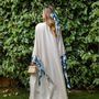 Apparel - OFFWHITE SILK MAXI ABAYA DRESS WITH RIBBON DETAIL - HYA CONCEPT STORE