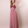 Apparel - ELLA PINK SHIMMER MAXI DRESS WITH FEATHERS - HYA CONCEPT STORE