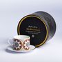 Design objects - Mediterranea Ancestry Collection color tea cup and saucer. - STEPHANIE BORG®