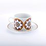 Design objects - Mediterranea Ancestry Collection color tea cup and saucer. - STEPHANIE BORG®