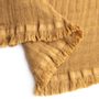 Throw blankets - Organic Cotton Quilt. Saffron|Dark Blue|Coral - SOWL