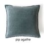 Fabric cushions - Pip Stonewashed Velvet Cushion Cover - BLUE - ML FABRICS