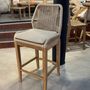 Outdoor kitchens - Teak and olefin rope bar armchair\" Lisa\ " - BALINAISA