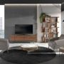 TV stands - Walnut and black steel TV stand - ANGEL CERDÁ