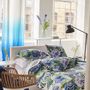 Bed linens - Indigo Damask Rose - Printed Cotton Percale Bed Set - DESIGNERS GUILD