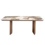 Dining Tables - Rectangular porcelain marble and walnut dining table - ANGEL CERDÁ