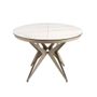 Dining Tables - Round porcelain marble and steel extending dining table - ANGEL CERDÁ