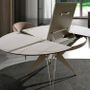 Dining Tables - Round porcelain marble and steel extending dining table - ANGEL CERDÁ