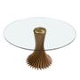 Dining Tables - Round tempered glass and walnut dining table - ANGEL CERDÁ