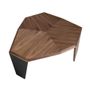 Coffee tables - Asymmetrical walnut and black pvc coffee table - ANGEL CERDÁ
