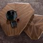 Coffee tables - Asymmetrical coffee table in walnut and black pvc - ANGEL CERDÁ