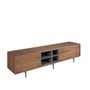 TV stands - TV stand walnut and black steel - ANGEL CERDÁ