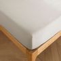 Bed linens - Fitted sheet 160 x 200 cm in washed cotton 57 thread count WHITE - SLEEP RETREAT / COPENHAGEN HOME