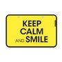 Gifts - Cycling badge "Keep Calm & Smile" (yellow) - V-LOPLAK (ACCESSOIRE TENDANCE)