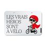 Gifts - Cycling badge "Les vrais héros sont à vélo" (white) - V-LOPLAK (ACCESSOIRE TENDANCE)
