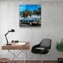 Autres décorations murales - ・"Classic Blue Car"・Glass Wall Art | Artdesigna Glass Printing Wall Arts. - ARTDESIGNA