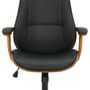 Office seating - Lugo Office Chair - Walnut and Black Leather - VIBORR