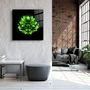 Other wall decoration - ・"Green Flower"・Glass Wall Art | Artdesigna Glass Printing Wall Arts. - ARTDESIGNA