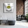 Other wall decoration - ・"Yellow Lips"・Glass Wall Art | Artdesigna Glass Printing Wall Arts. - ARTDESIGNA