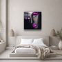 Other wall decoration - ・"Pink Lips and Eyes"・Glass Wall Art | Artdesigna Glass Printing Wall Arts. - ARTDESIGNA