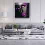 Other wall decoration - ・"Pink Lips and Eyes"・Glass Wall Art | Artdesigna Glass Printing Wall Arts. - ARTDESIGNA