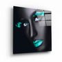 Other wall decoration - ・"Green Lips and Eyes"・Glass Wall Art | Artdesigna Glass Printing Wall Arts. - ARTDESIGNA