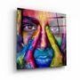 Autres décorations murales - ・"Abstract Colorful Face"・Glass Wall Art | Artdesigna Glass Printing Wall Arts. - ARTDESIGNA