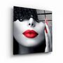 Autres décorations murales - ・"Red Lips and Nails"・Glass Wall Art | Artdesigna Glass Printing Wall Arts. - ARTDESIGNA
