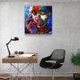 Autres décorations murales - ・"Abstract Colors Woman Portrait"・Glass Wall Art | Artdesigna Glass Printing Wall Arts. - ARTDESIGNA