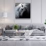 Autres décorations murales - ・"Abstract White Horse"・Glass Wall Art | Artdesigna Glass Printing Wall Arts. - ARTDESIGNA