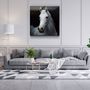 Other wall decoration - ・"Abstract White Horse V2"・Glass Wall Art | Artdesigna Glass Printing Wall Arts. - ARTDESIGNA