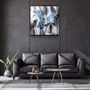 Autres décorations murales - ・"Abstract Blue Flowers"・Glass Wall Art | Artdesigna Glass Printing Wall Arts. - ARTDESIGNA