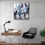 Autres décorations murales - ・"Abstract Blue Flowers"・Glass Wall Art | Artdesigna Glass Printing Wall Arts. - ARTDESIGNA