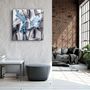 Autres décorations murales - ・"Abstract Blue Flowers"・Glass Wall Art | Artdesigna Glass Printing Wall Arts. - ARTDESIGNA