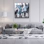 Autres décorations murales - ・"Abstract Blue Flowers"・Glass Wall Art | Artdesigna Glass Printing Wall Arts. - ARTDESIGNA