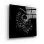 Autres décorations murales - ・"Abstract Black Owl"・Glass Wall Art | Artdesigna Glass Printing Wall Arts. - ARTDESIGNA