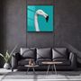 Autres décorations murales - ・"Flamingo - Green"・Glass Wall Art | Artdesigna Glass Printing Wall Arts. - ARTDESIGNA
