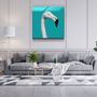 Autres décorations murales - ・"Flamingo - Green"・Glass Wall Art | Artdesigna Glass Printing Wall Arts. - ARTDESIGNA