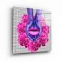 Other wall decoration - ・"Pink Flowers and Lips"・Glass Wall Art | Artdesigna Glass Printing Wall Arts. - ARTDESIGNA