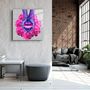 Other wall decoration - ・"Pink Flowers and Lips"・Glass Wall Art | Artdesigna Glass Printing Wall Arts. - ARTDESIGNA