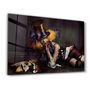 Autres décorations murales - Abstract Yellow Hat Woman | Glass Wall Art - ARTDESIGNA