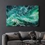 Autres décorations murales - Green Waves | Glass Wall Art - ARTDESIGNA